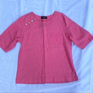 100% Cotton Linen Like pink blouse